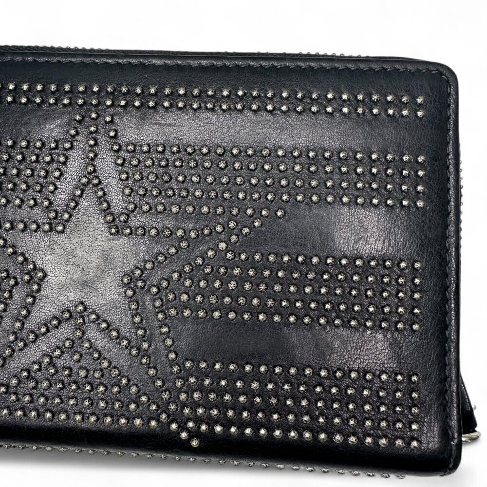 Women's Jimmy Choo Black Leather Wallet - Star Patterned Mini Studs - Picture 14 of 16